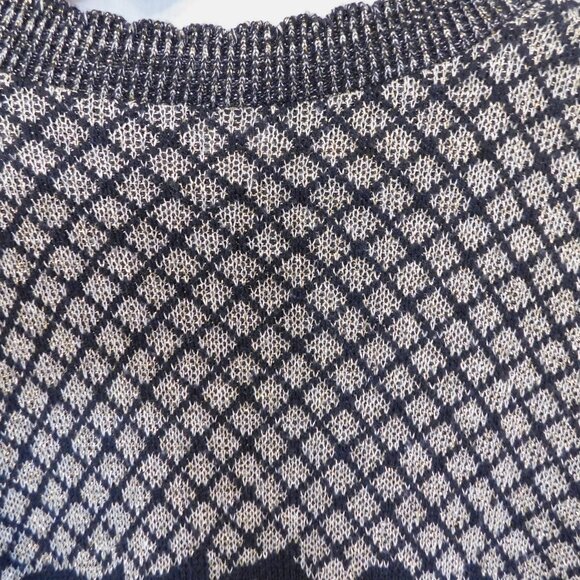 Vintage Separate Scene Womens L Black Gold Metallic Pullover Knit Sweater Retro - Picture 15 of 16